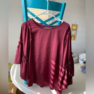 Sterling Kreek burgundy blouse